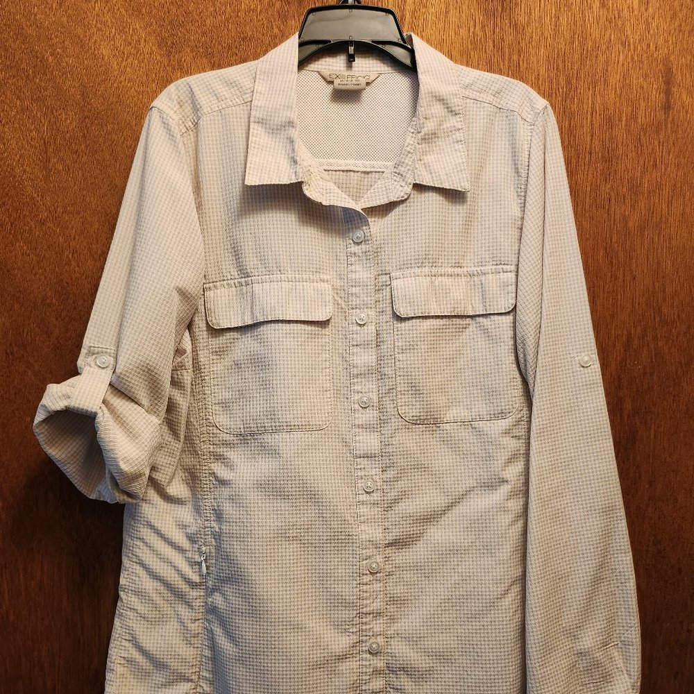 Exofficio Women's Insect Repellent Field Shirt - Checkered Tan - M/M 8/10